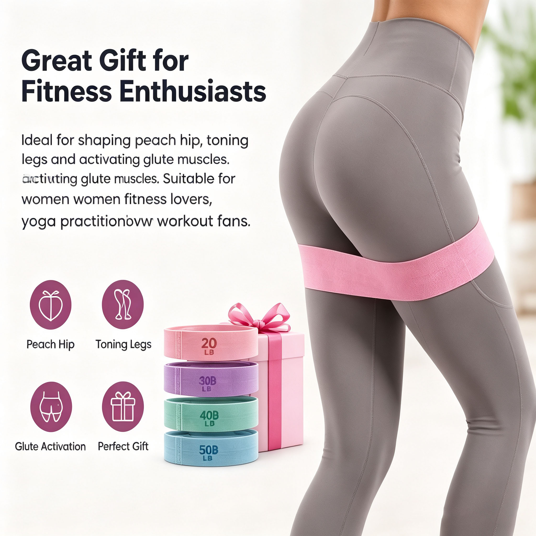 Bandas de Resistência para Glú - Yoga Fitness Resistance Band avaliação e preço